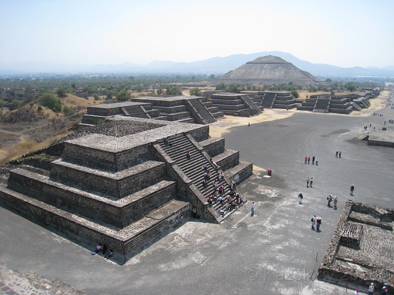 Mexico Pyramids - Mexico City 2009 0840.jpg - A trip to the Teotihuacan area of Mexico to visit the pyramids. A vast complex and a great climb to the top. This was followed by lunch in a cave, then a visit to the historical center of Mexico City. March 2009.